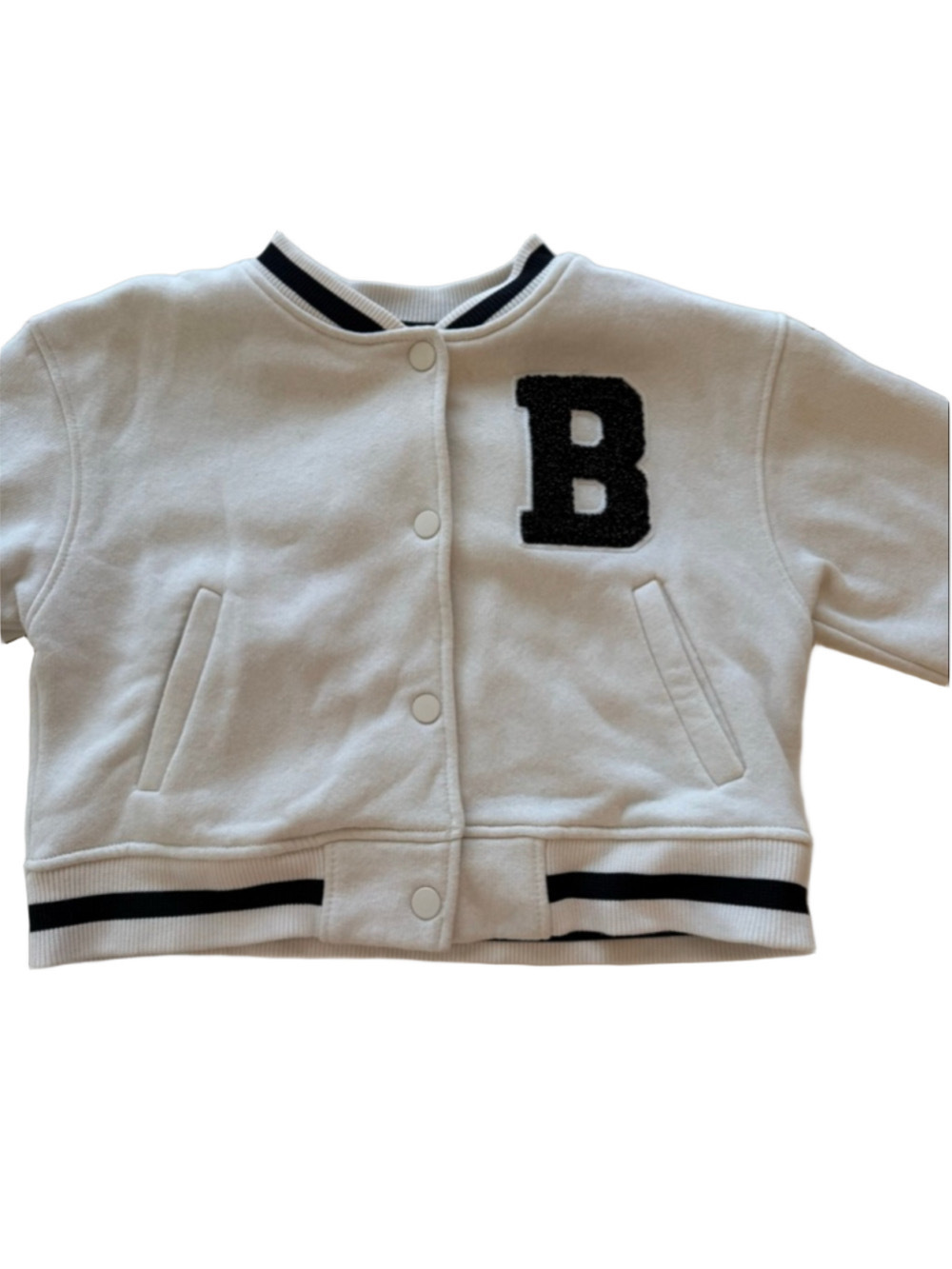Zara Girls Cream Brooklyn Varsity Bomber Jacket Size 6–7